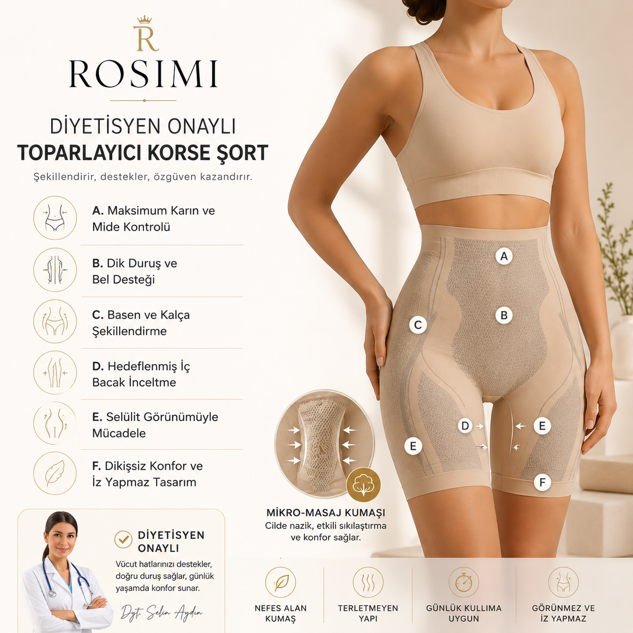 Rosimi - Yağ Yakıcı Basen Giderici Korse Şort