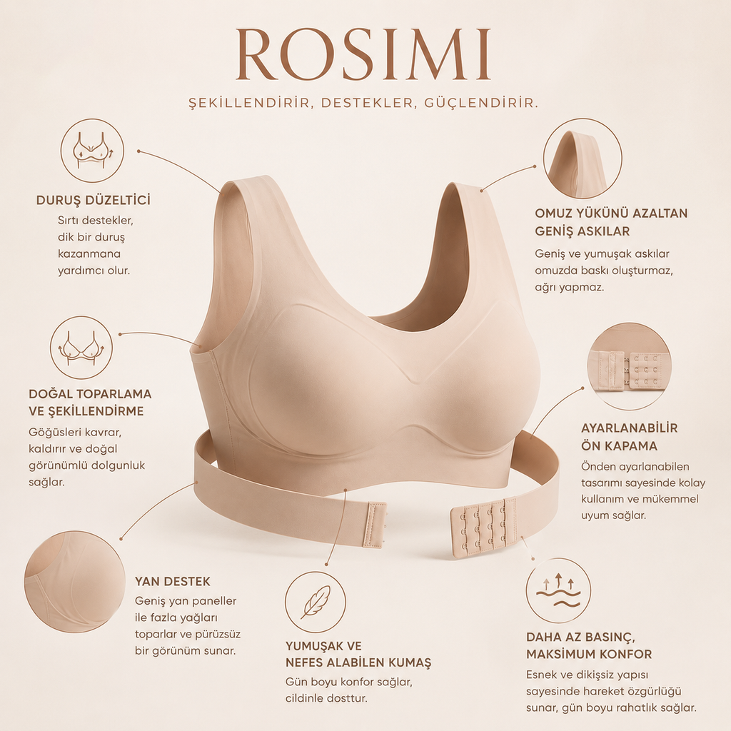 Rosimi - Sırt Dikleştirici Push-Up Sütyen