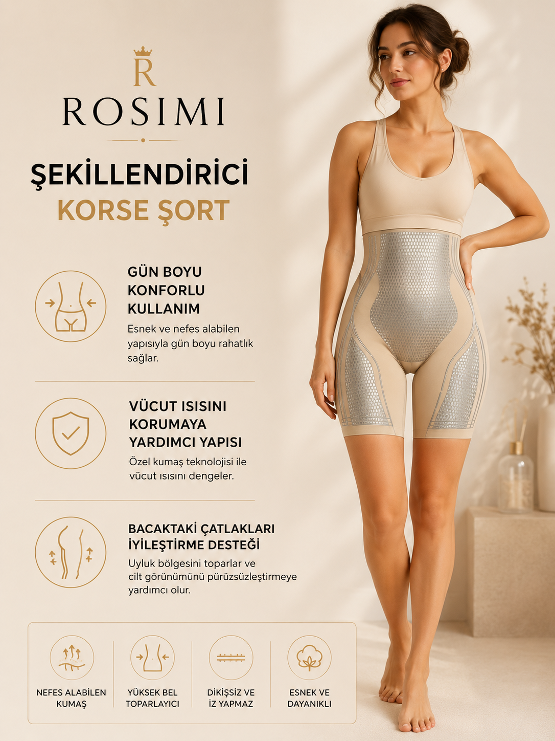 Rosimi - Yağ Yakıcı Basen Giderici Korse Şort